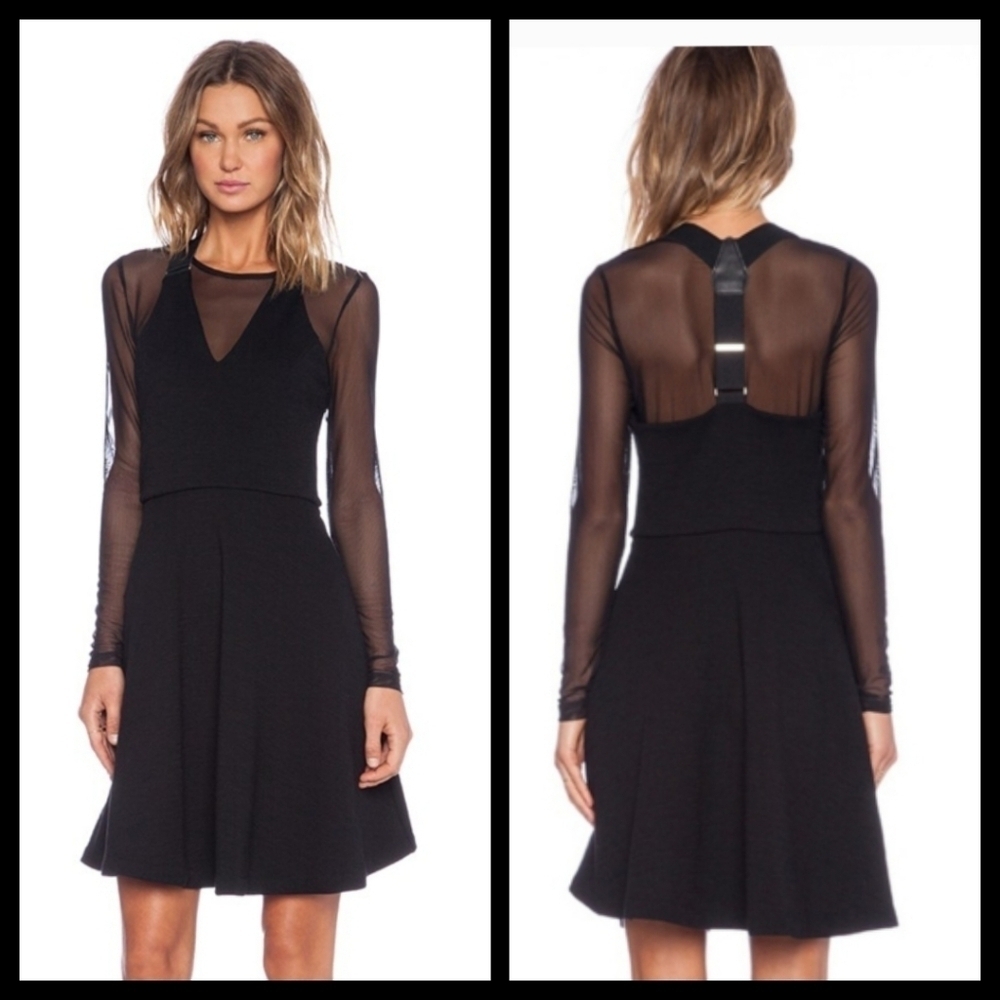 Marc by Marc Jacobs Jayden Sheer-Underlay Suspender-Strap Dress Black Me…